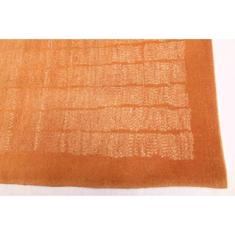 ECARPETGALLERY Hand-knotted Opulence Burnt Orange Wool Rug - 6'0 x 9'2