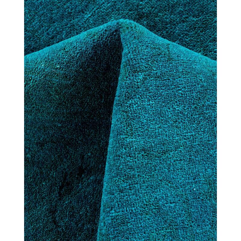 Contemporary Overdyed Wool Hand Knotted Area Rug - 5' 2" x 12' 7"