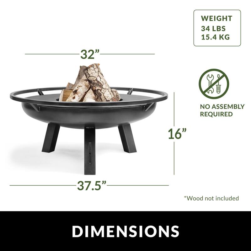 Porto 32" Fire Pit with Cover Lid