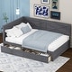 preview thumbnail 2 of 13, Twin Platform Daybed with 2 Drawers, Wood Daybed Grey