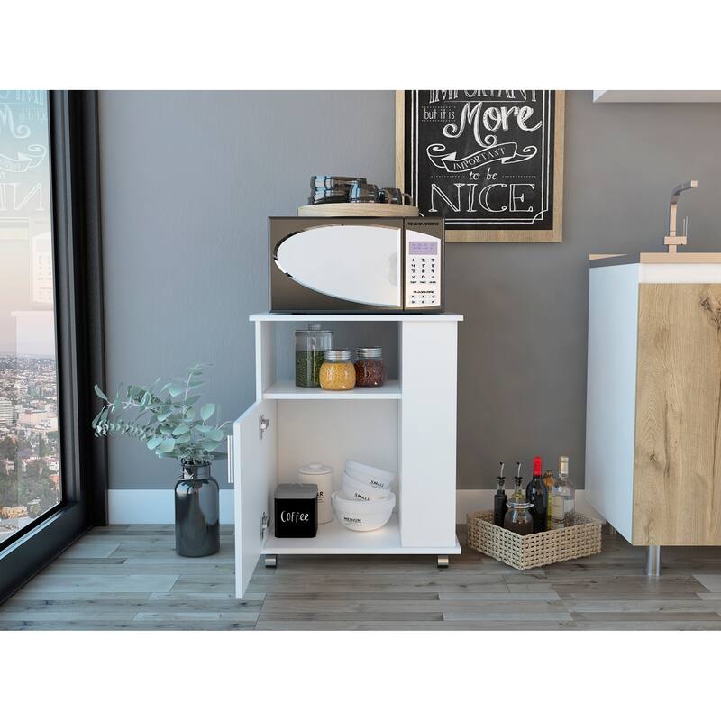 Correy 4-Shelf Microwave Cabinet with Caster