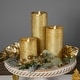 preview thumbnail 3 of 4, LED Brushed Flameless Christmas Pillar Candles - 8" - Gold Finish - Set of 3