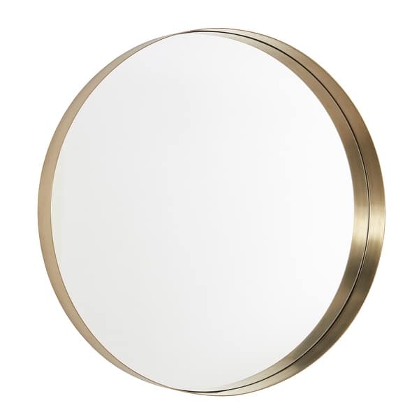 slide 12 of 11, Avery Frame Ledge Round Wall Mirror by iNSPIRE Q Bold Gold