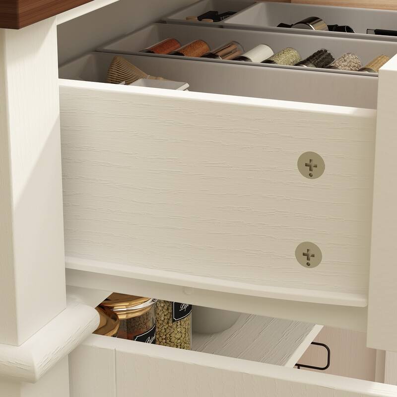 Buffet Cabinet 63" Sideboard Buffet Cabinet with 4 Doors & 2 Drawers