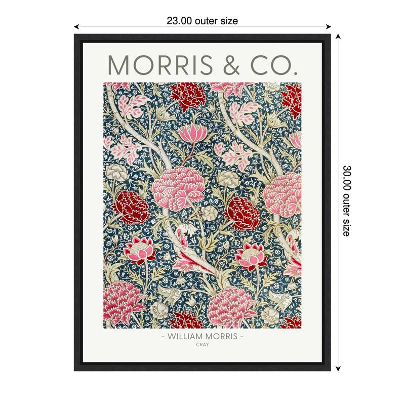Cray by William Morris (23 x 30 in.), Framed Canvas Wall Art Print