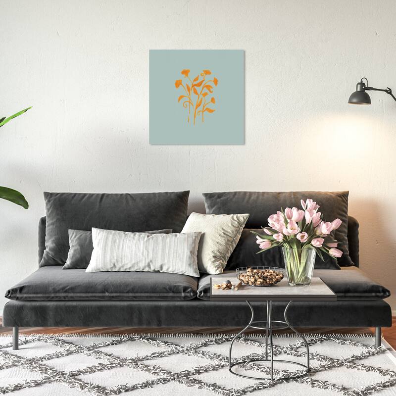 Wynwood Studio Canvas Floral and Botanical Ochre Eleganza Green and Mint Green Tropical Wall Art Canvas Print - 20 x 20