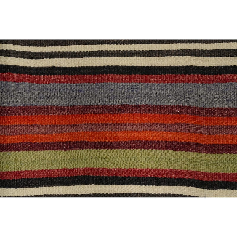 Hand Woven Oriental 100% Wool Carpet Southwestern Geometric Multi-Colored Kilim Area Rug - 9' 0'' X 5' 4''