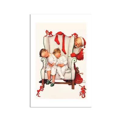 Santa Looking Fine Art by Norman Rockwell - Multi