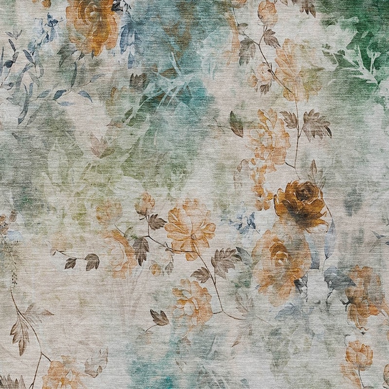 HomeRoots Floral Transitional Rectangle Outdoor Rug