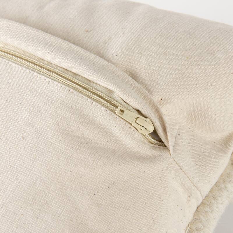Beardell Cream & Black w/ Tassels Decorative Pillow Cover