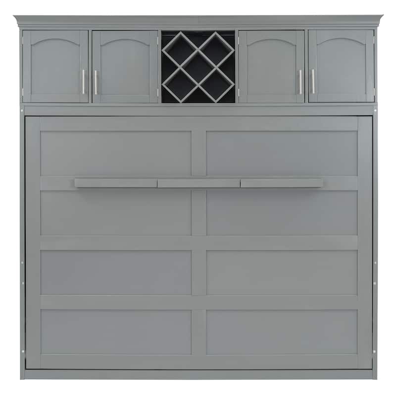 Queen Murphy Bed with Top Cabinets