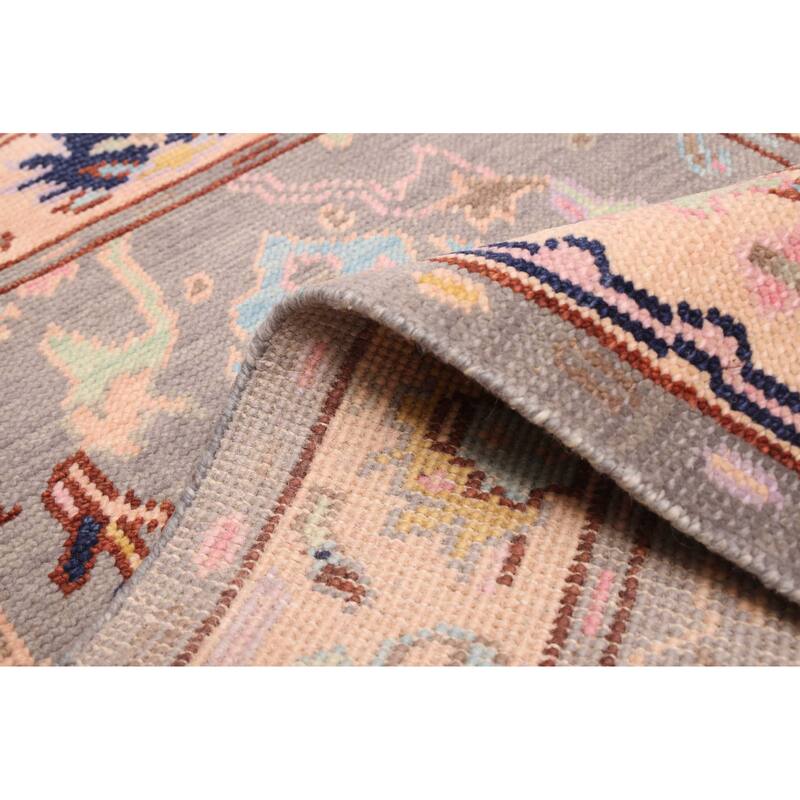 ECARPETGALLERY Hand-knotted Modern Oushak Dark Grey Wool Rug - 3'0 x 4'11