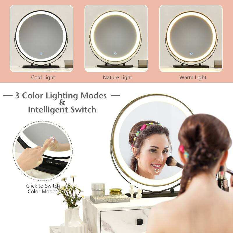 Modern Dressing Table with Storage Cabinet - 31.5" x 16" x 30" (L x W x H)