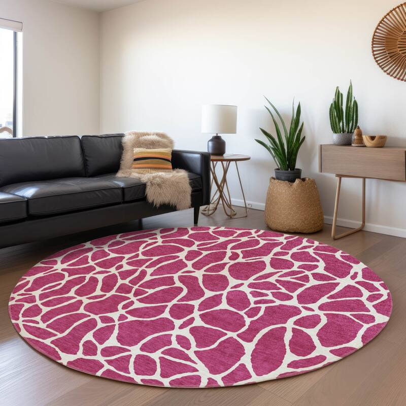 Machine Washable Indoor/ Outdoor Modern Chantille Rug