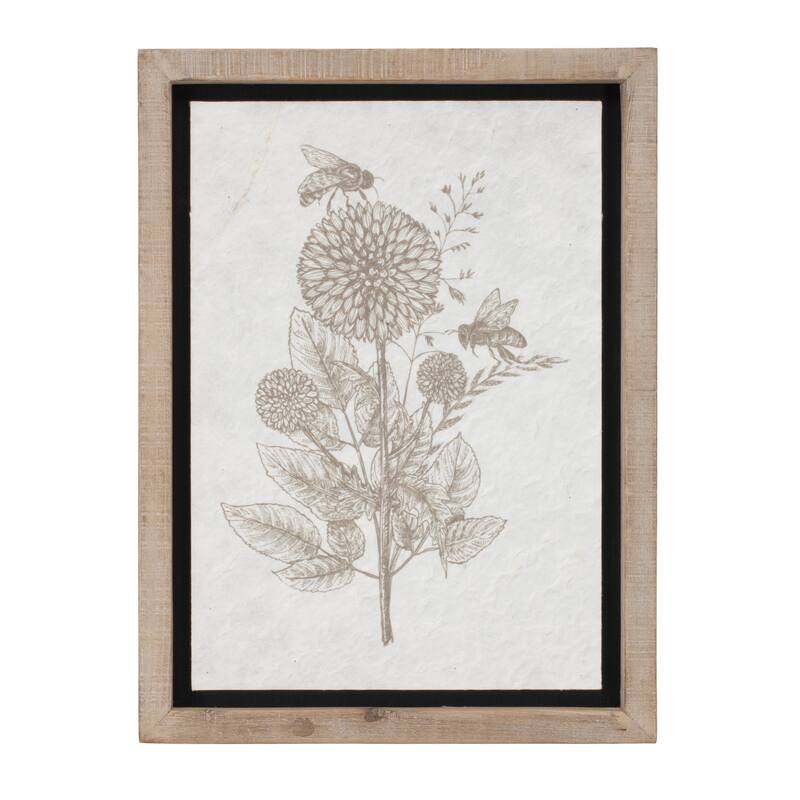 Framed Floral Insect Print (Set of 3)