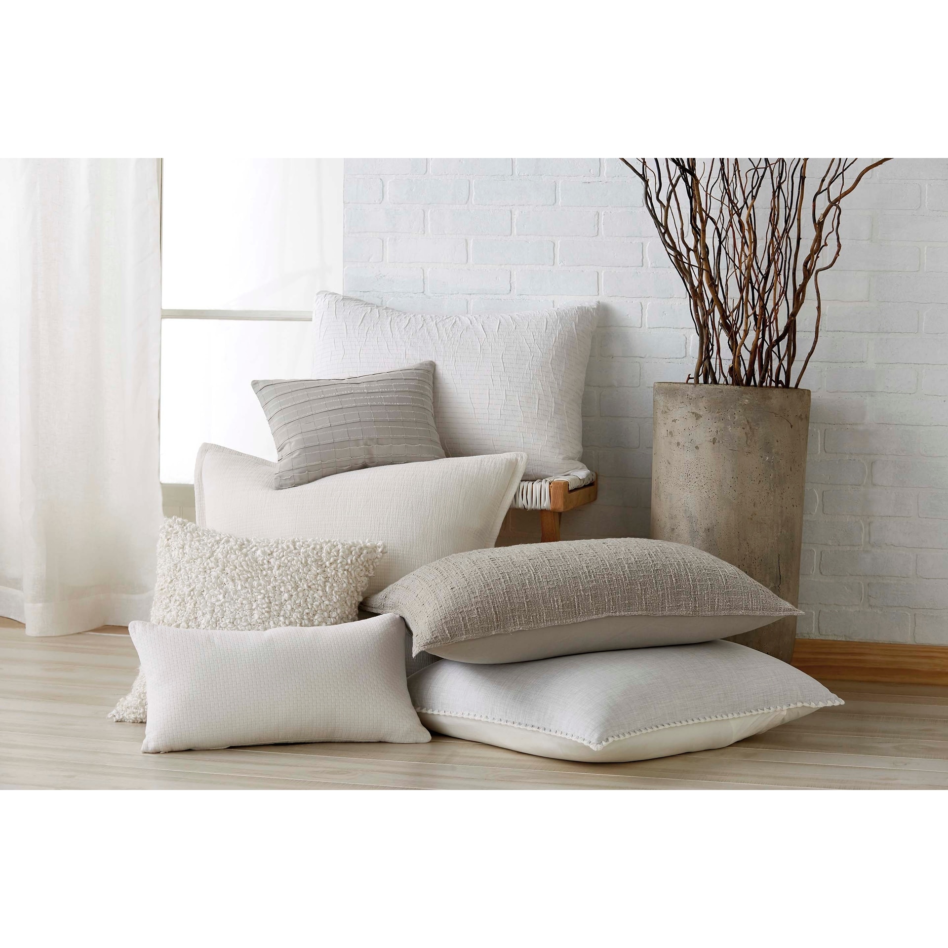 DKNY Pure Looped Decorative Pillow Ivory