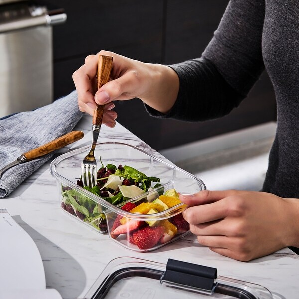 Rubbermaid Brilliance Meal Prep Containers Set, 2-Compartment Food