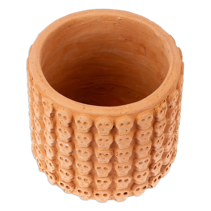 Novica Handmade Portal To The Beige Afterlife Ceramic Flower Pot