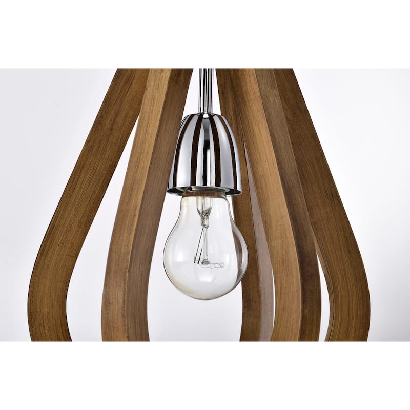 Vissente 8 Inch Pendant Mediterranean style Wood Grain Finish with 1-Light