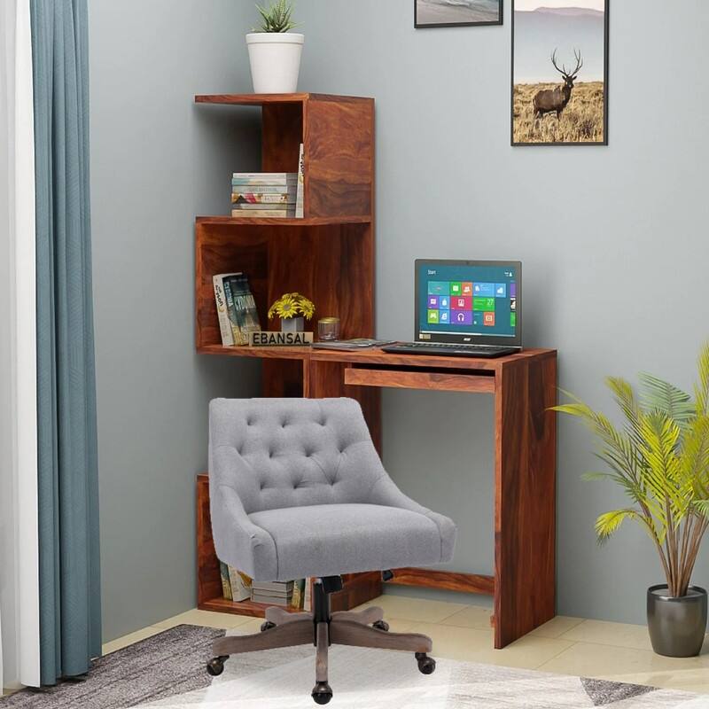Ebansal Furniture Solid Wood Study Table With Chair Adjustable