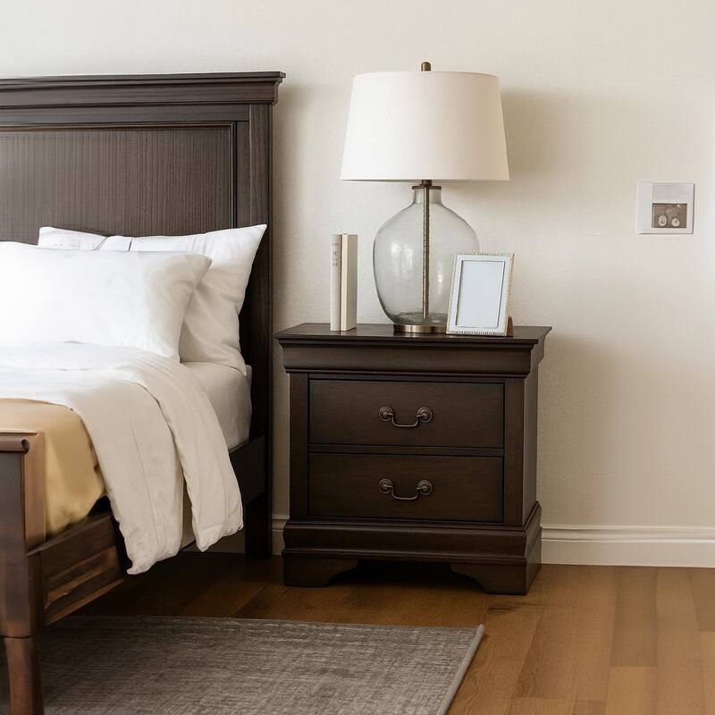 Wooden Solid Grey Night stand, Stained Gray