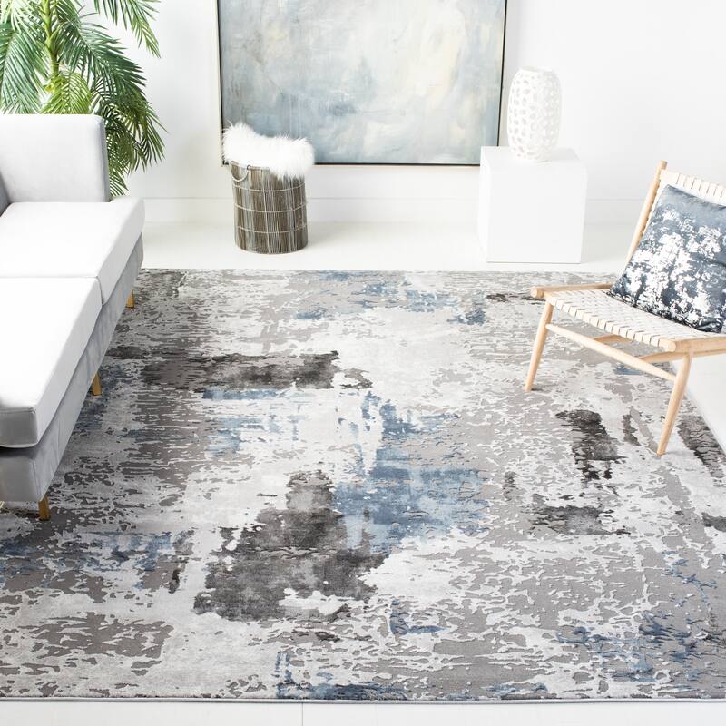 SAFAVIEH Craft Quarta Modern Abstract Rug - 10'6" x 14' - Grey/Blue