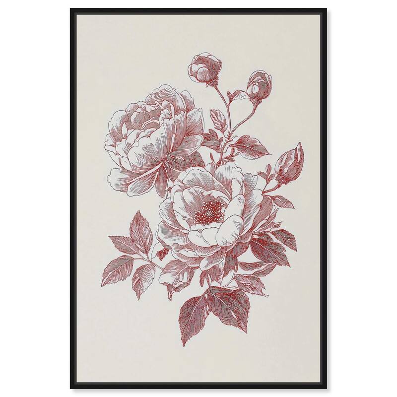 Breezy Red Pencil Blooms Canvas by Art Remedy - 20" x 30" - Black