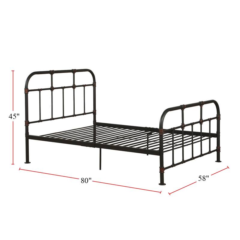 Metal Bed in Sandy Gray