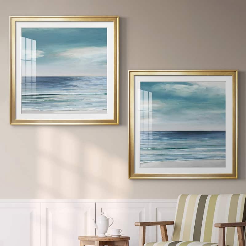 Blue Silver Shore I Premium Framed Print - Ready to Hang