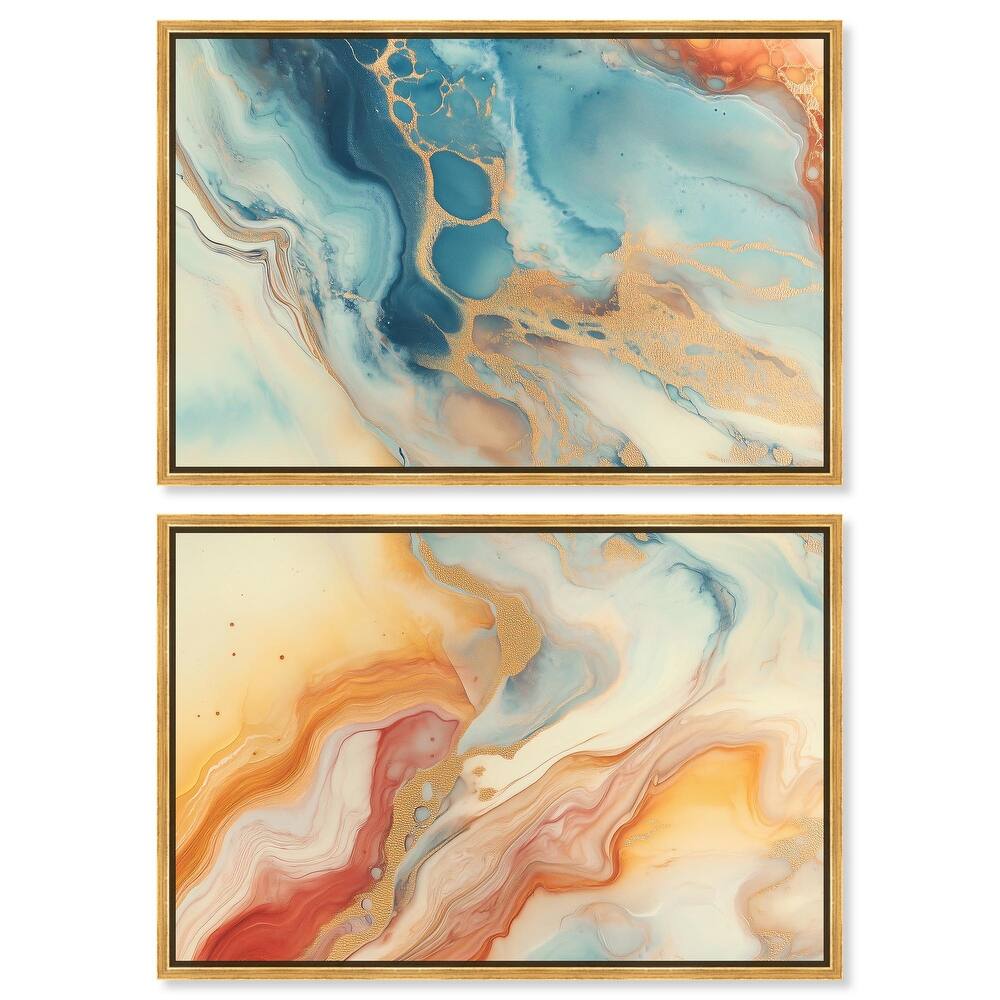 Marbled Sunrise I Canvas Set of 2 by Art Remedy