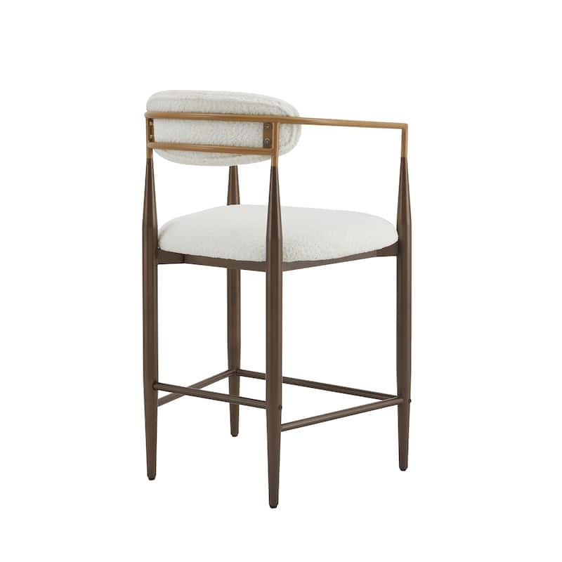 Christopher Knight Home Elmore Fabric and Iron 25-Inch Tall Counter Stools (Set of 2)