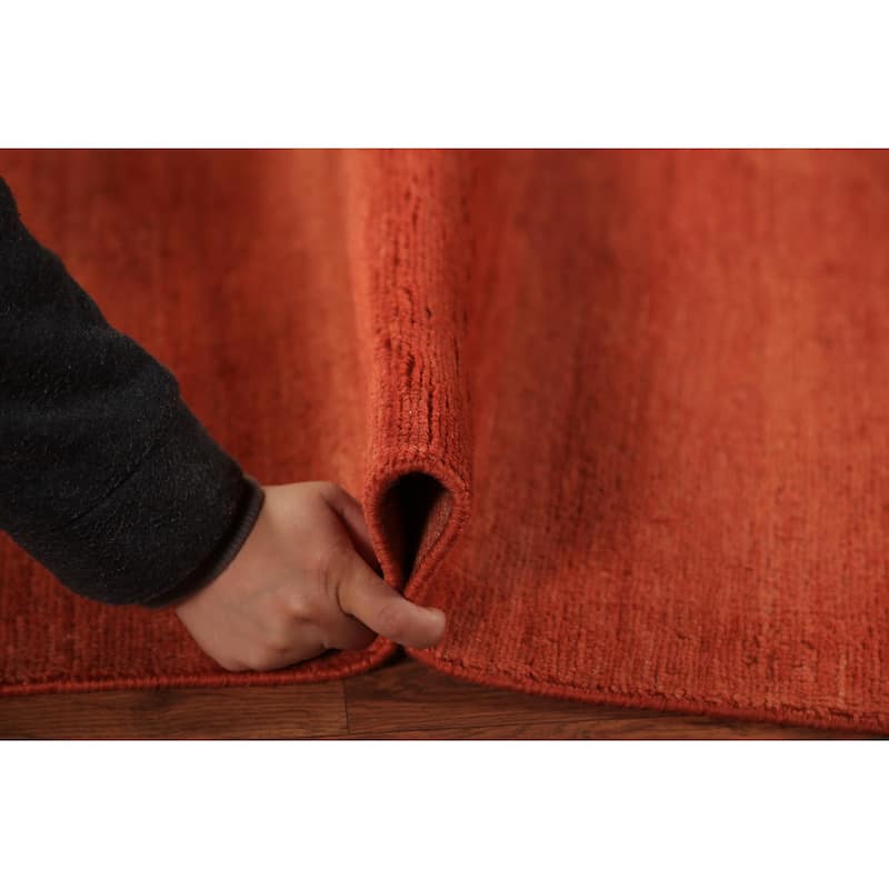 Orange Gabbeh Modern Rug Handmade Bedroom Wool Carpet - 4'0" x 6'0"