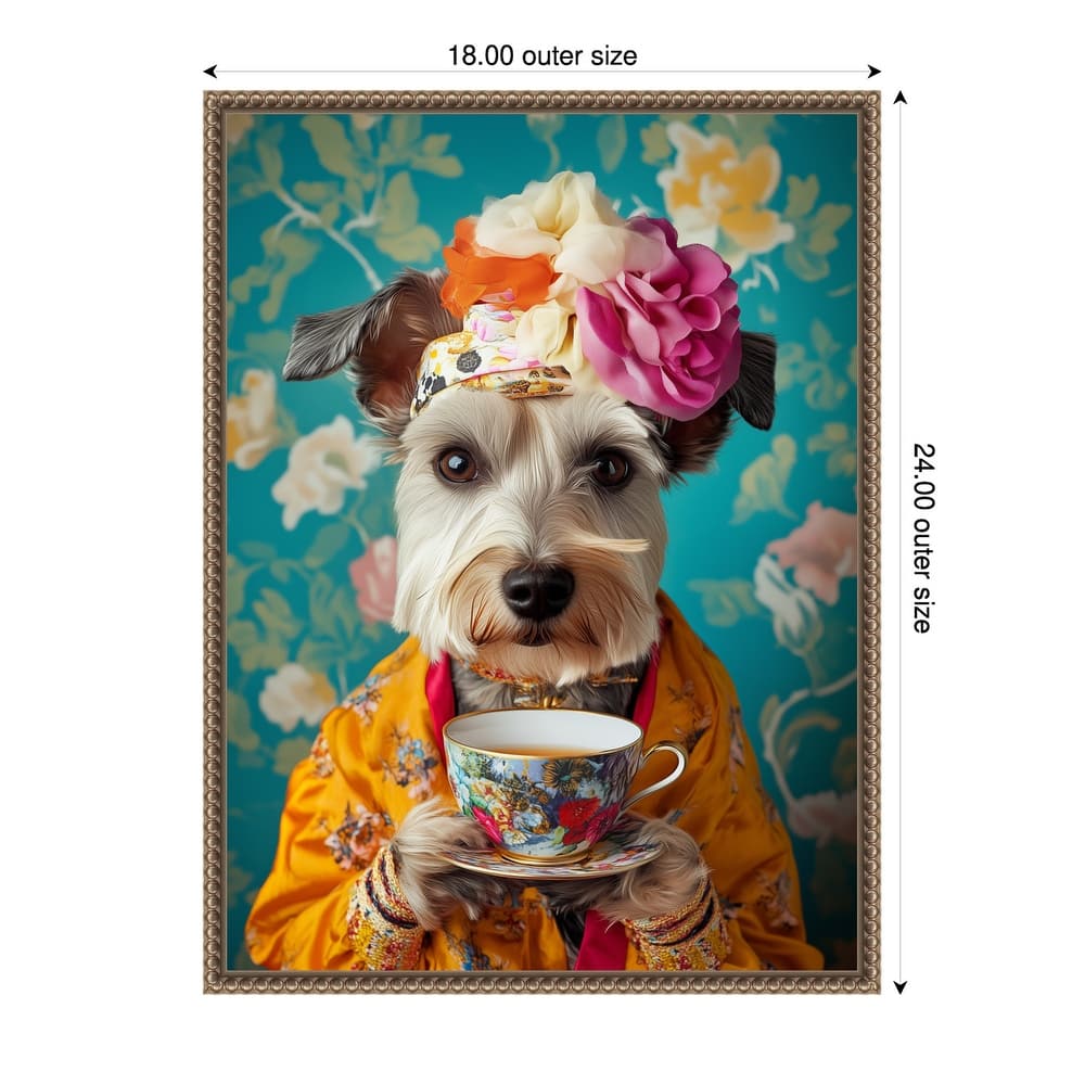 Yorkshire Tea Lady by Mowzu Framed Canvas Wall Art