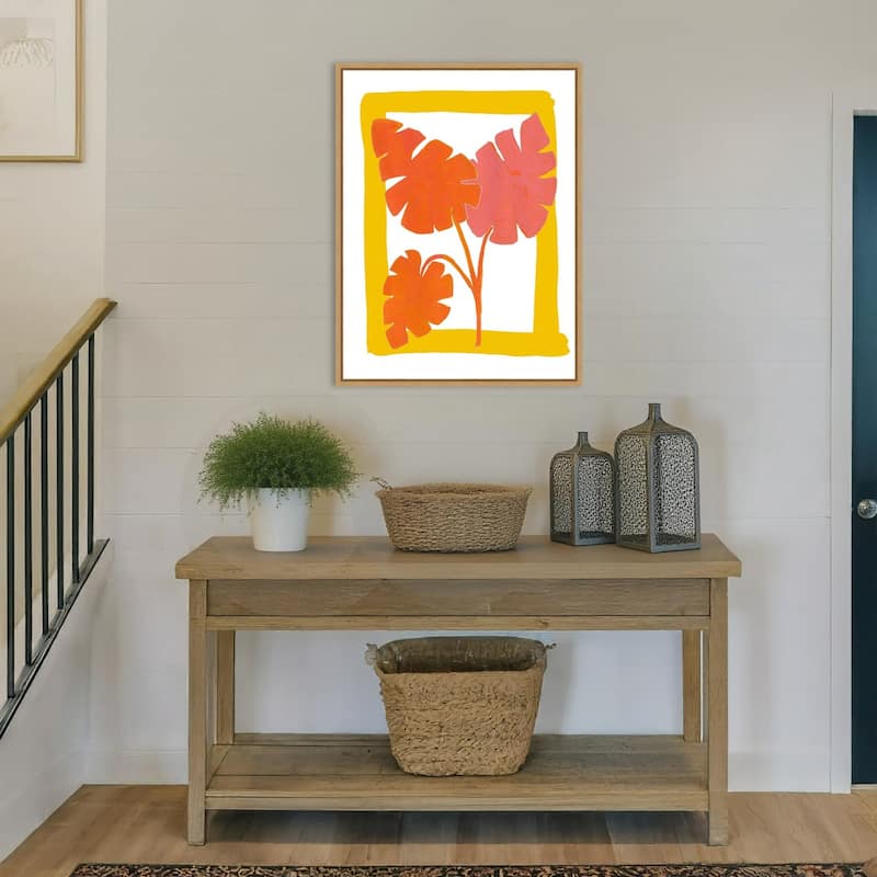 The New Oasis 1 by Bronwyn Baker Framed Canvas Wall Art Print - Sylvie Natural