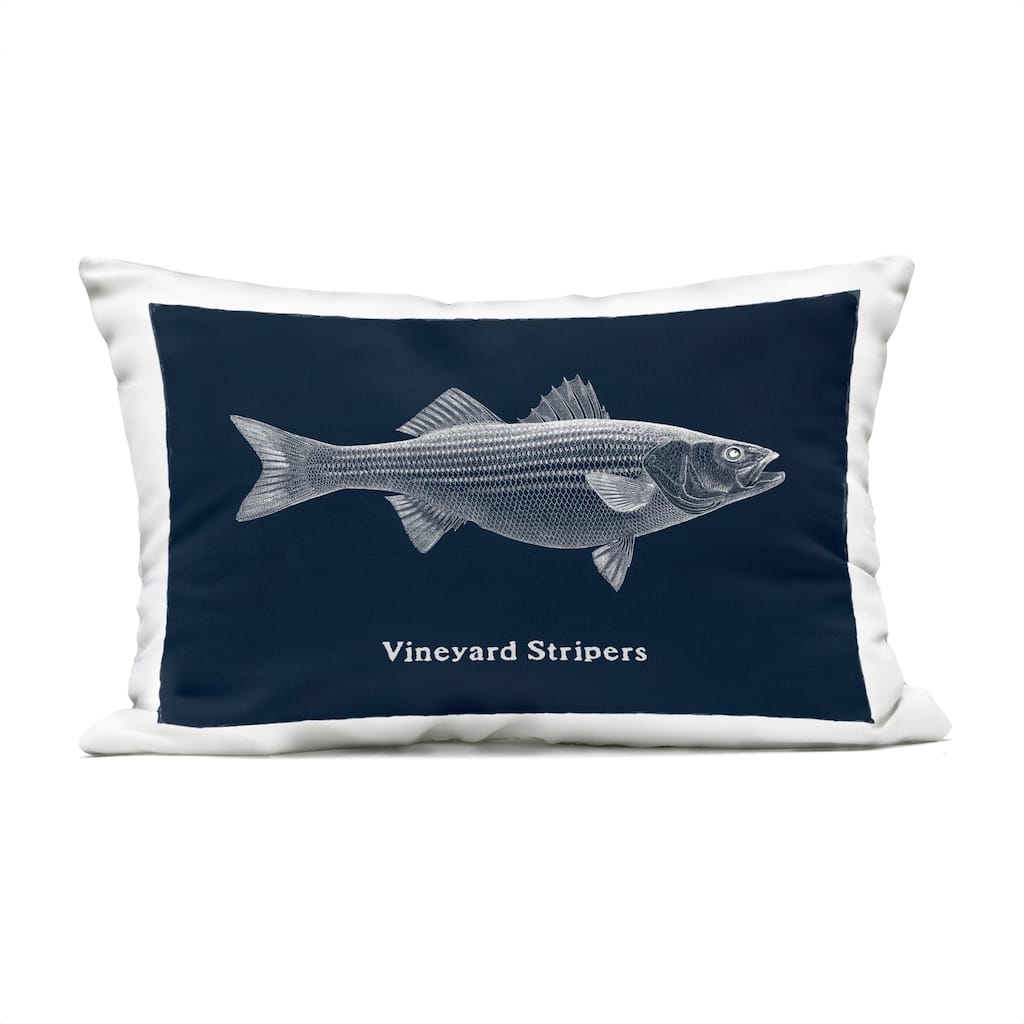 Stupell Vineyard Stripers Fish Printed Outdoor Throw Pillow Design by Phillipa Katz