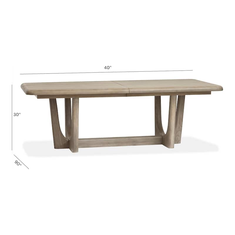 Magnussen Home Braelyn Dorian Grey Extendable Trestle Dining Table - 40''W x 90''D x 30''H