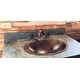 preview thumbnail 2 of 0, 19" Oval Rio Grande Copper Bathroom Sink Drop In or Under Mount - 19" x 14" x 5"