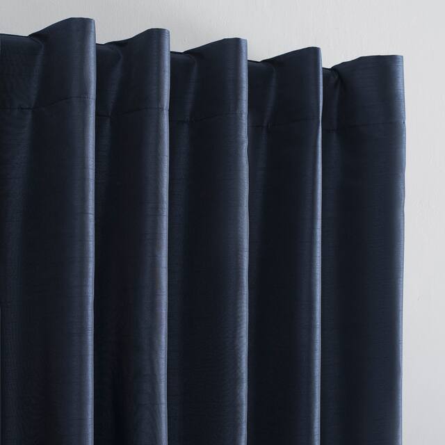 Sun Zero Evelina Faux Dupioni Silk Blackout Curtain Panel, Single Panel
