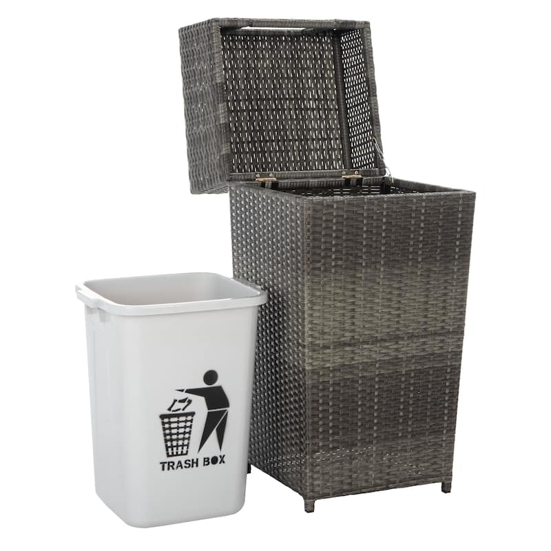 SAFAVIEH Outdoor Jennie Trash Bin (Fully Assembled)
