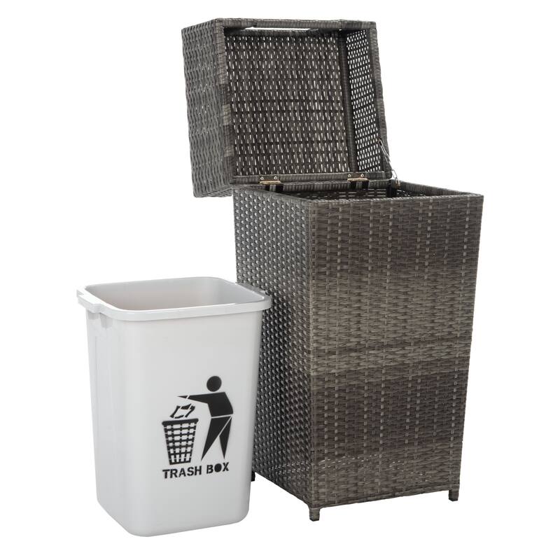 SAFAVIEH Outdoor Mazeli Trash Bin (Fully Assembled)