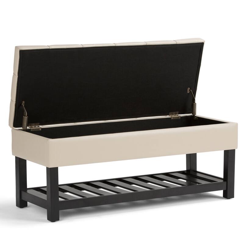 WYNDENHALL Wyatt 44 inch Wide Transitional Rectangle Ottoman Bench - 43"x 17"x 18.5"