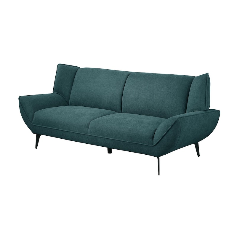 Logan Teal Blue Flared Arm Sofa