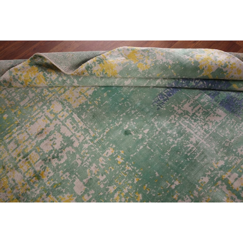 Contemporary Abstract Indian Accent Rug Handmade Wool Carpet - 4'5" X 6'5"
