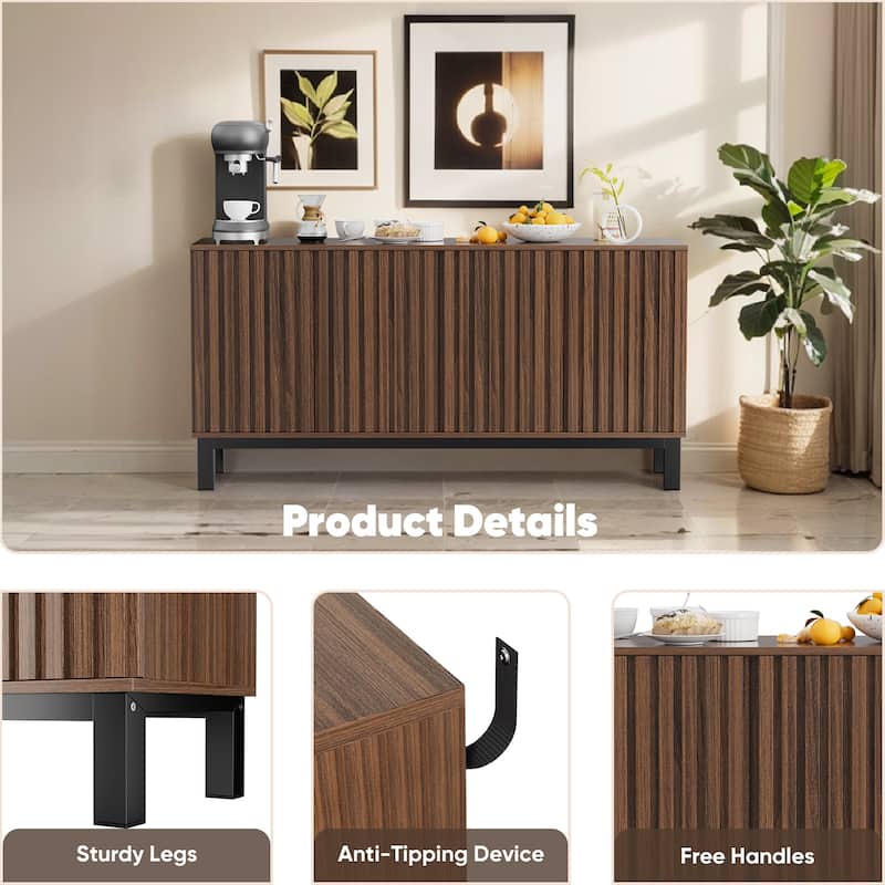 Pocassy Wood Coffee Bar Cabinet with Adjustable Shelf for Kitchen