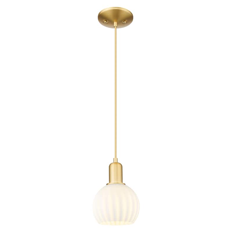 Innovations Lighting Endless Possibilities Arcadia - White Venetian - 1 Light 6" Cord Hung Mini Pendant - Satin Gold