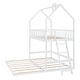preview thumbnail 4 of 7, White Twin over Twin-Twin House Bunk Bed with Extending Trundle and Ladder