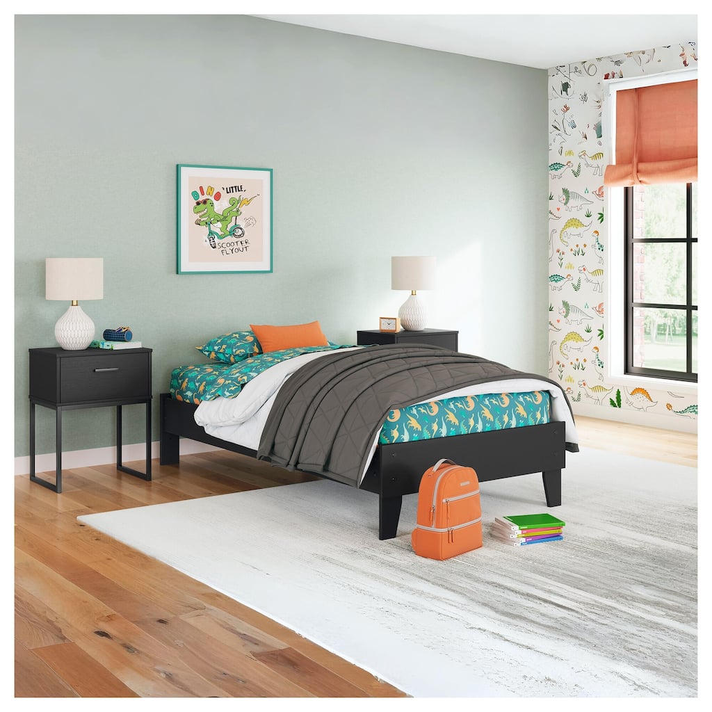 Signature Design by Ashley Socalle Black Platform Bed