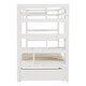 preview thumbnail 7 of 7, White Twin Over Twin/King Pine Bunk Bed with Trundle, Storage Staircase, Guardrail, Drawers