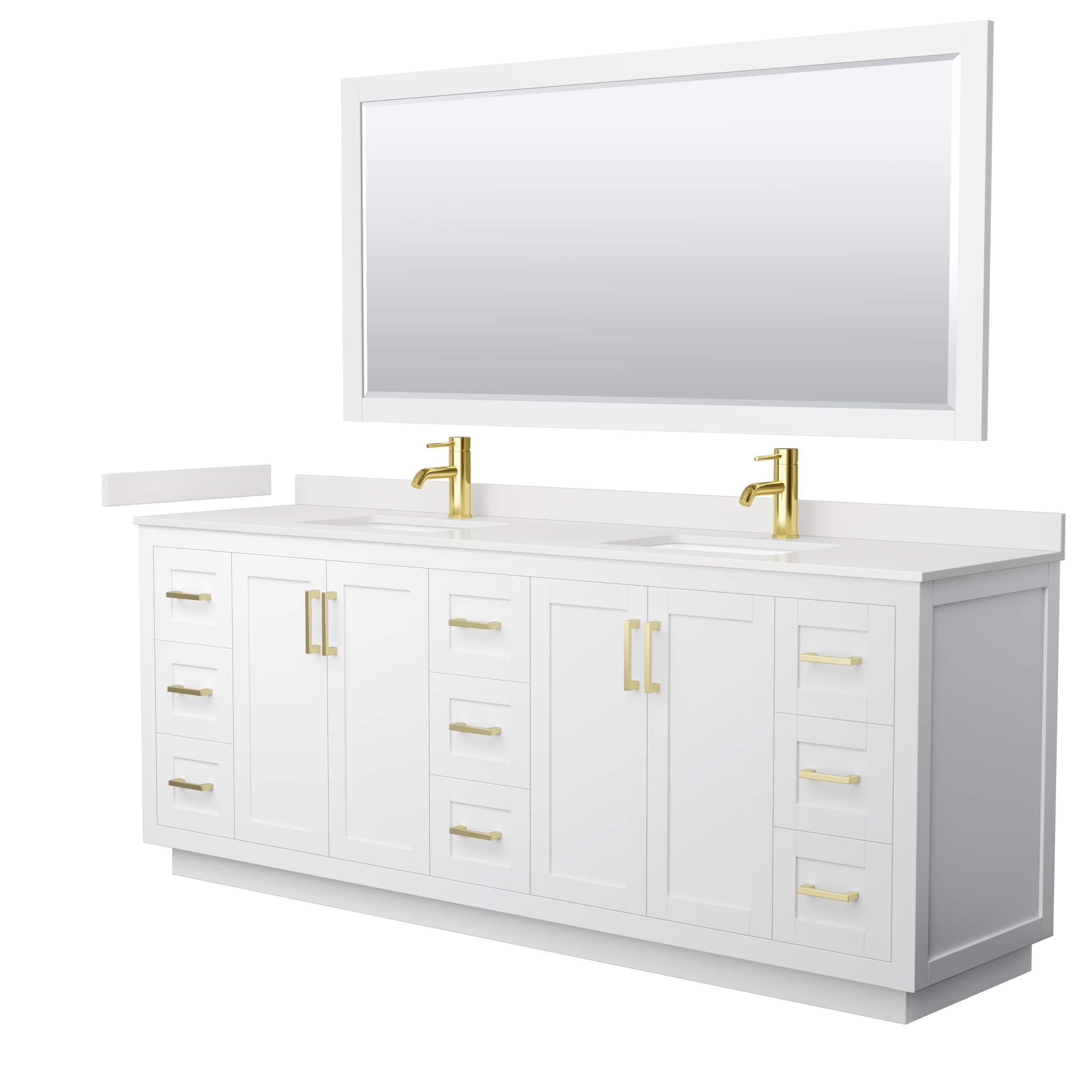 Option White, Gold Trim, White Quartz Top