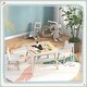 preview thumbnail 4 of 7, Qaba 3 Piece Kids Table and Chair Set with Convertible Desk & Storage